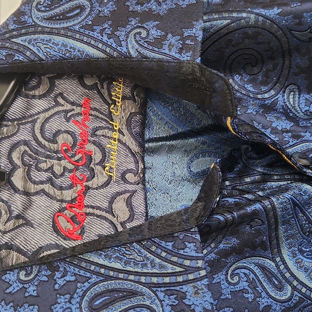 Robert Graham 100% silk Classic Fit long sleeve shirt Limited Edition 2XL
